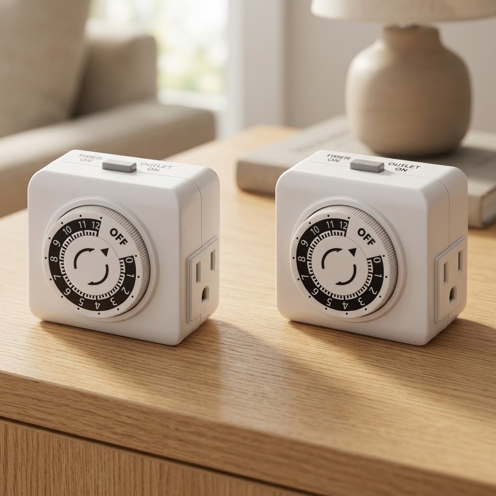 Timer Dual Outlet - 2-pack 24-uurs mechanische timerstopcontacten met dubbele